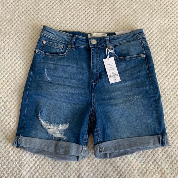 Light Blue High Rise Bermuda Jeans Shorts - Picture 2 of 6